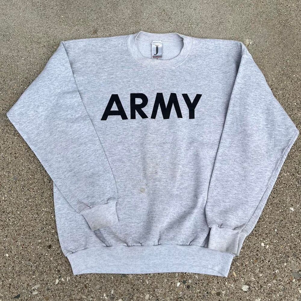 Vintage 1990s Army Grey Crewneck Sweatshirt